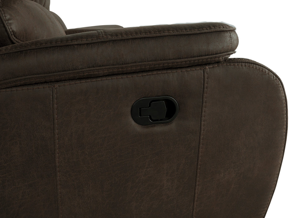 Brookings Console Loveseat W/ Dual Recliners-Brown