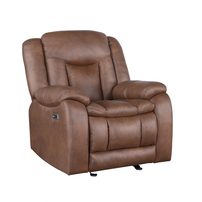 Morello Glider Recliner W/Pwr Fr- Brown