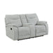 Chablis Reclining Console Loveseat-Mist Gray