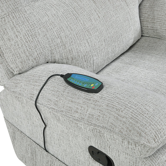 Chablis Glider Recliner W/Heat & Massage-Mist Gray