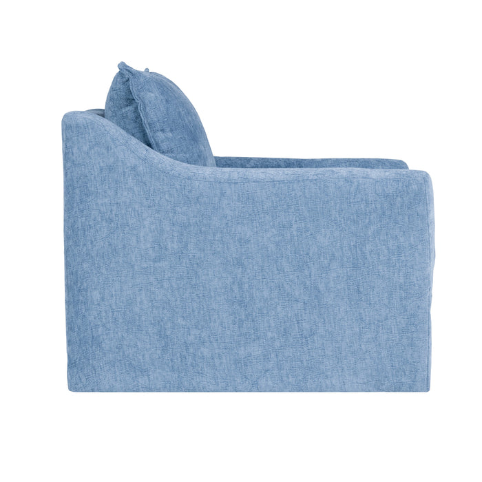 Sylvie Swivel Chair-Blue Slate