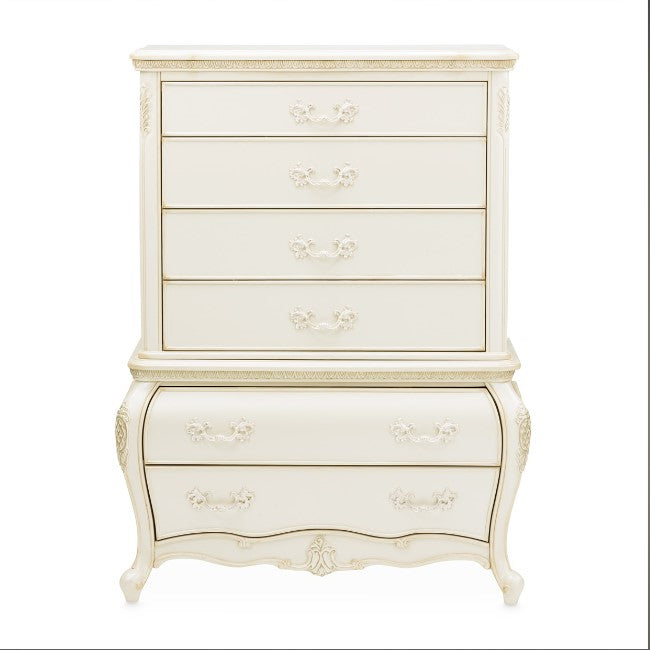 AICO Lavelle 6-Drawer Chest in Classic Pearl
