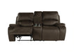 Brookings Console Loveseat W/ Dual Recliners-Brown