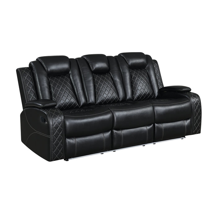 Orion Ii Sofa W/Dual Recliner-Black