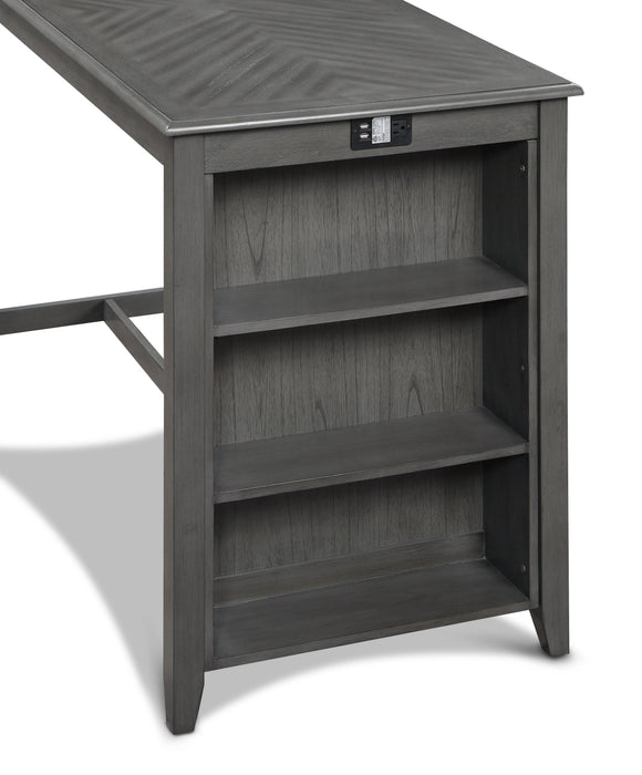 Amy 5 Pc 60" Counter Storage Table+Chairs-Gray