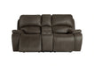 Brookings Console Loveseat W/Pwr Hr & Fr-Brown