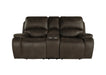 Brookings Console Loveseat W/ Dual Recliners-Brown