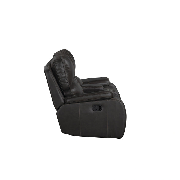 Brookings Console Loveseat W/ Dual Recliners-Charcoal