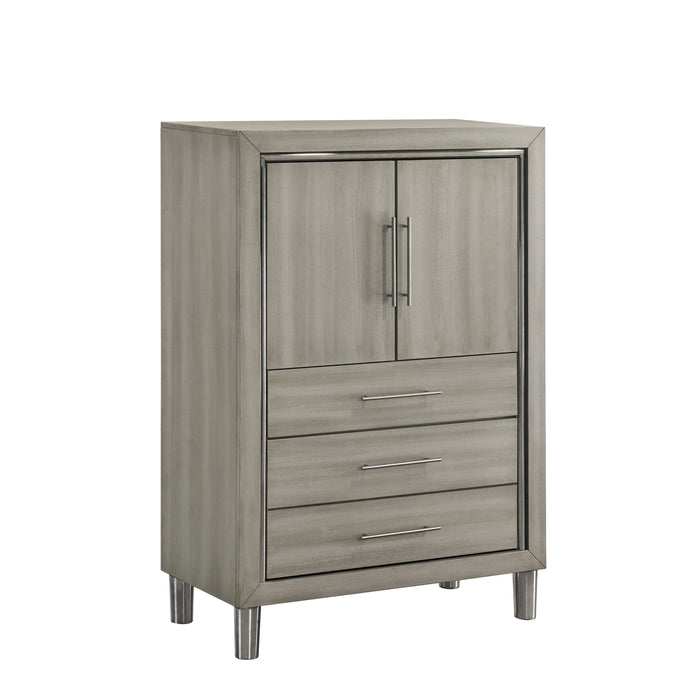 Lennox Door Chest With Led Light-Gray