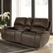 Brookings Console Loveseat W/Pwr Hr & Fr-Brown