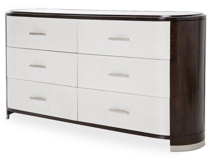 AICO Paris Chic 6 Drawer Dresser in Espresso image