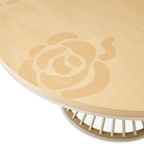 AICO Furniture Camellia Field Round Dining Table in Caramel
