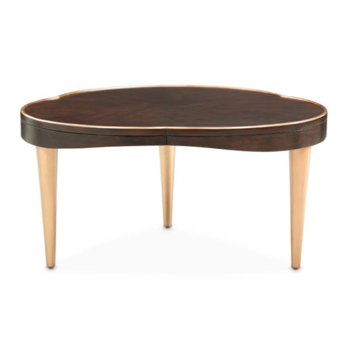 AICO Furniture Camellia Field Cocktail Table in Warm Pecan