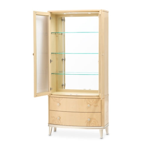 AICO Furniture Camellia Field Display Cabinet in Caramel