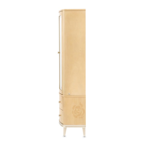 AICO Furniture Camellia Field Display Cabinet in Caramel