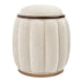 AICO Furniture Camellia Field Round Bench in Warm Pecan image
