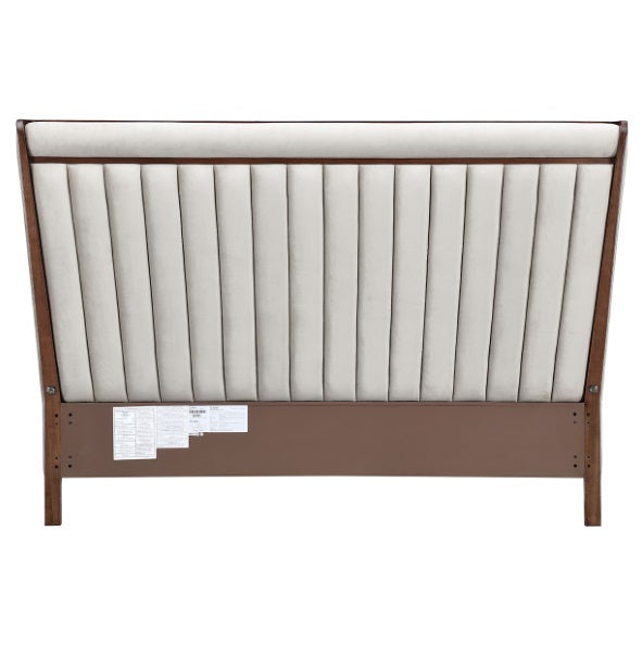 AICO Furniture Houston California King Channel Tufted Bed in Walnut