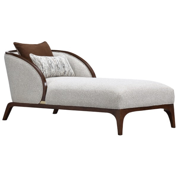 AICO Furniture Houston Chaise Pebble in Walnut