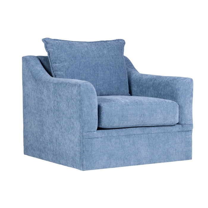 Sylvie Swivel Chair-Blue Slate
