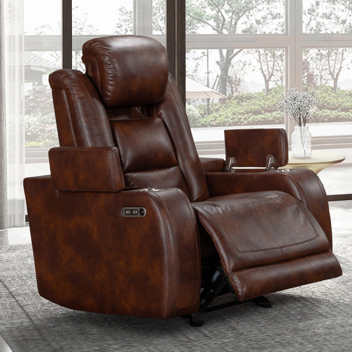 Chester Glider Recliner W/Pwr Hr & Fr-Brown