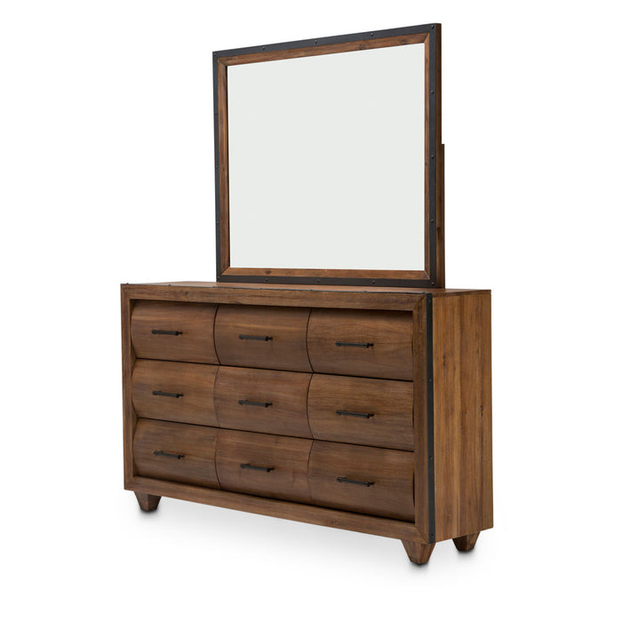 AICO Brooklyn Walk Mirror in Burnt Umber