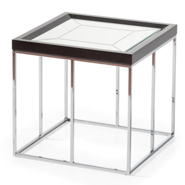 AICO Furniture Carmela End Table in Glossy Charcoal Sand image