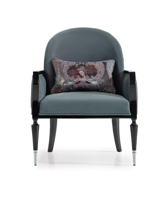 AICO La Francaise Accent Chair in Azure/Black image