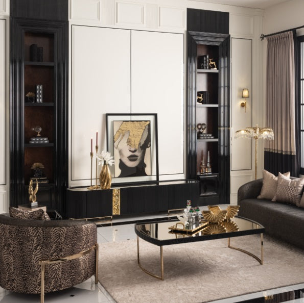 AICO Furniture Lisbon Cocktail Table in Silken Matte Black