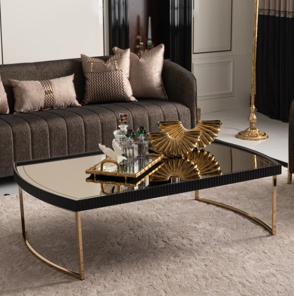 AICO Furniture Lisbon Cocktail Table in Silken Matte Black